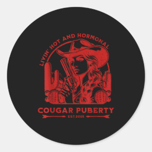 Livin Hot And Menopause  Classic Round Sticker