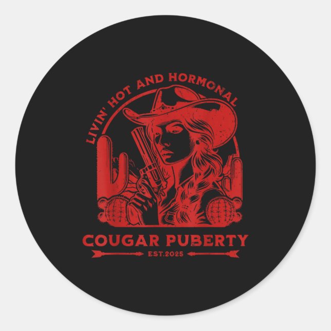 Livin Hot And Menopause  Classic Round Sticker (Front)