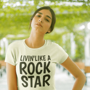 LIVIN' LIKE A ROCK STAR, t-shirt Tri-Blend Shirt