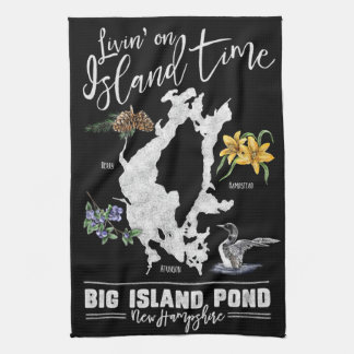 Livin' on Island Time Big Island Pond NH Bar Towel