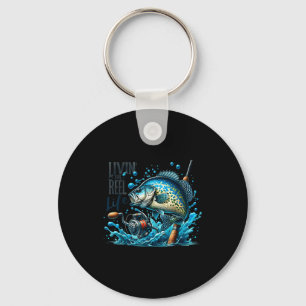 Livin' The Reel Life Crape Fishing Lovers Fisherma Keychain