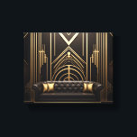 Living 1 Stretched Art Deco Canvas Print<br><div class="desc">A stretched print that channels the energy of the Art Deco movement by using contrasting colours and dynamic patterns to create a visually striking backdrop that pays homage to the glamour and excitement of the roaring twenties.</div>