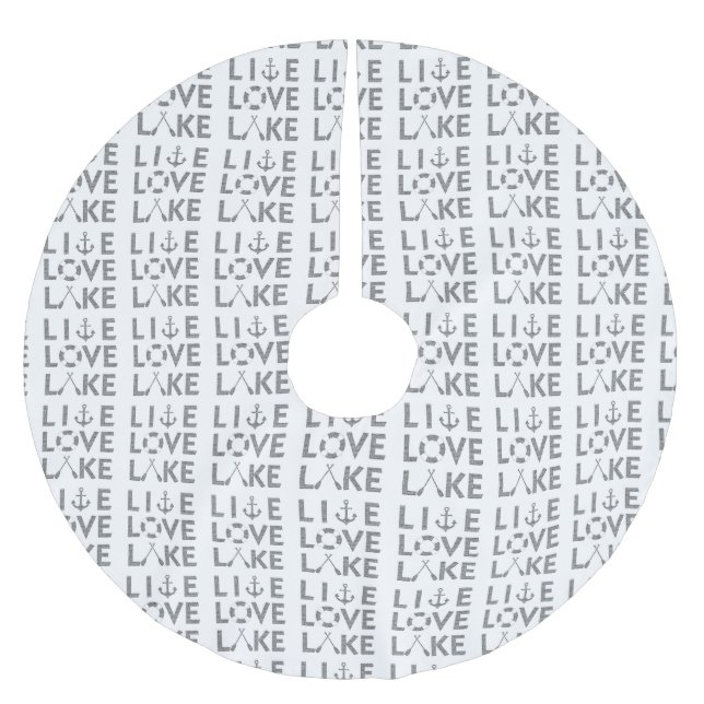 **LIVING AT THE LAKE** BRUSHED POLYESTER TREE SKIRT (Front)