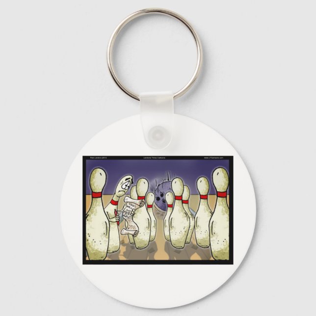 Living Bowling Will Funny Gift, Tees, Cards Etc Keychain (Front)