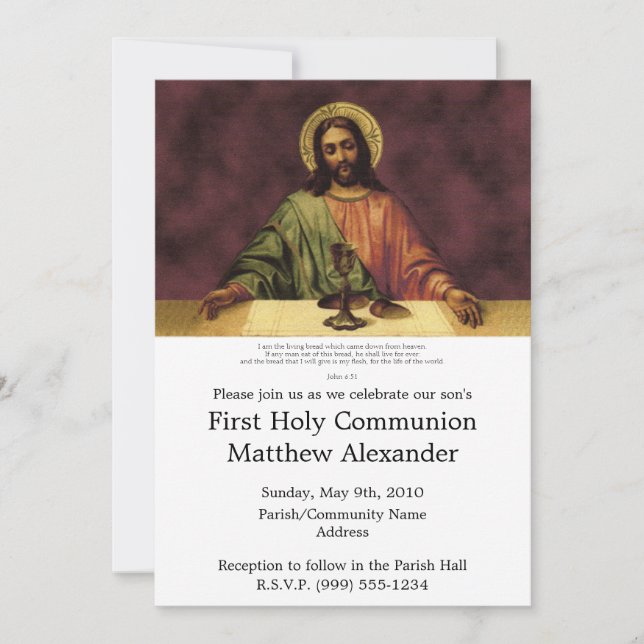 Living Bread First Communion Invitation (Front)