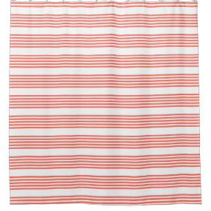 Living coral and white five stripes pattern