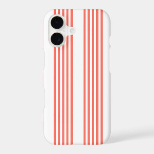 Living coral and white five stripes pattern