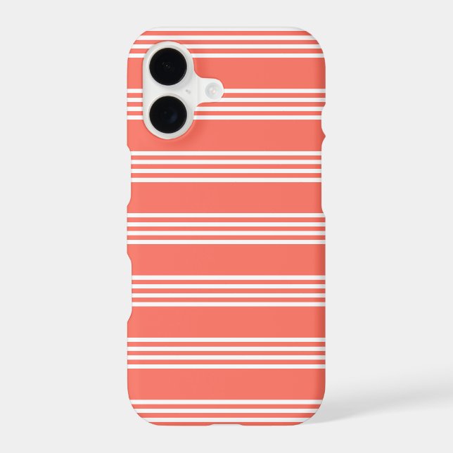 Living coral and white four stripes pattern (Back)