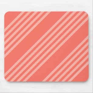 Living coral five stripes pattern mouse pad