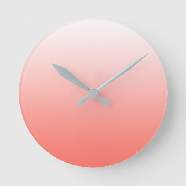 LIVING CORAL OMBRE WITH WHITE ROUND CLOCK (Front)