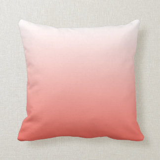 LIVING CORAL OMBRE WITH WHITE THROW PILLOW