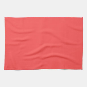 Living Coral Orange Personalized Salmon Pink Colou Kitchen Towel