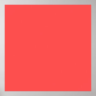 Living Coral Orange Personalized Salmon Pink Colou Poster