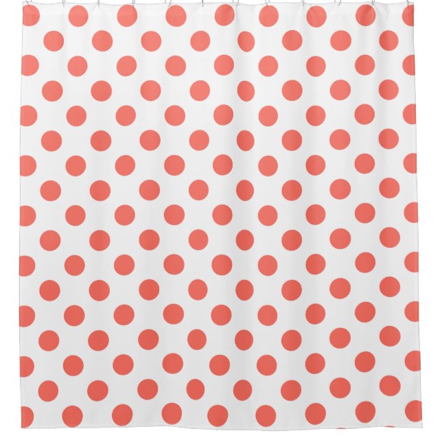 Living coral polka dots on white (Front)