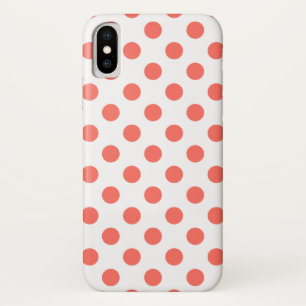 Living coral polka dots on white Case-Mate iPhone case