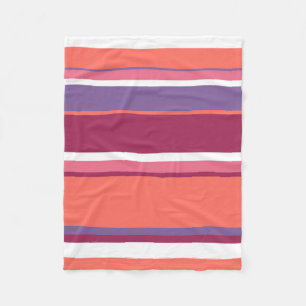 Living coral, red and violet fleece blanket