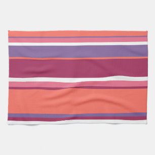 Living coral, red and violet kitchen towel