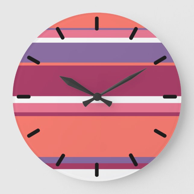 Living coral, red and violet large clock (Front)