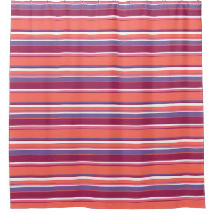 Living coral, red and violet stripes