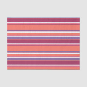 Living coral, red and violet stripes tissue paper