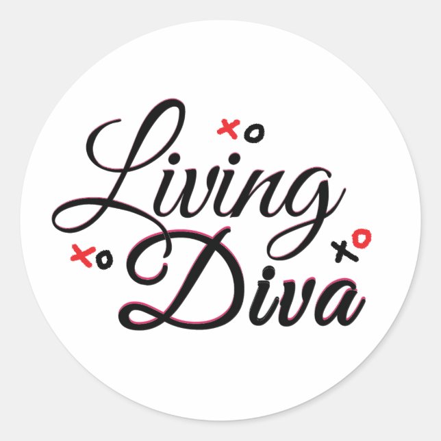 Living Diva Classic Round Stickers (Front)