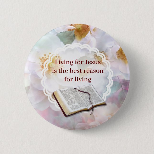 Living for Jesus 2 Inch Round Button (Front)