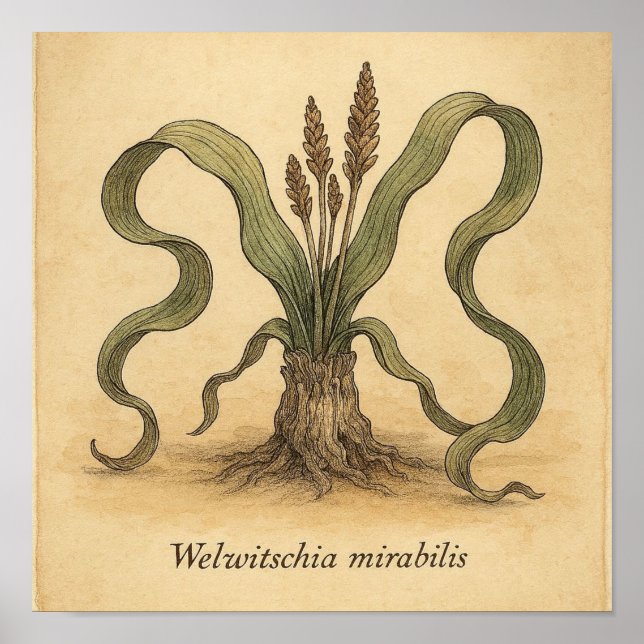 Living Fossil Beauty – Desert Botanical Poster Art (Front)