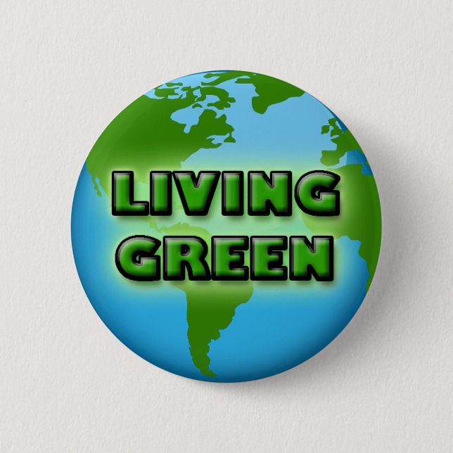 LIVING GREEN EARTH 2 INCH ROUND BUTTON (Front)