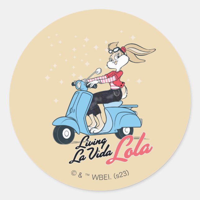 Living La Vida Lola Scooter Graphic Classic Round Sticker (Front)