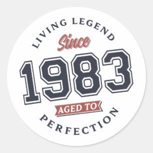 Living Legend 1983 Aged to perfection Classic Round Sticker