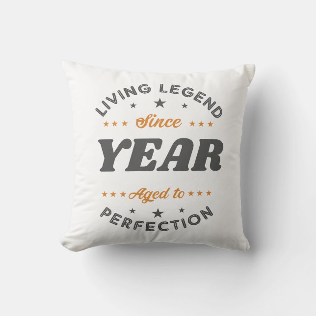 Living Legend Birthday Gift | Personalized Throw Pillow (Front)