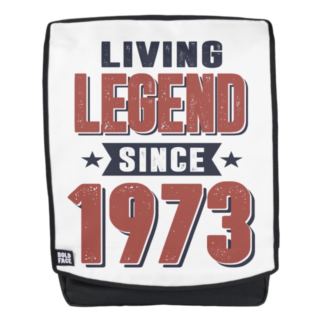 Living Legend Since 1973 Birthday Gift Backpack (Front)