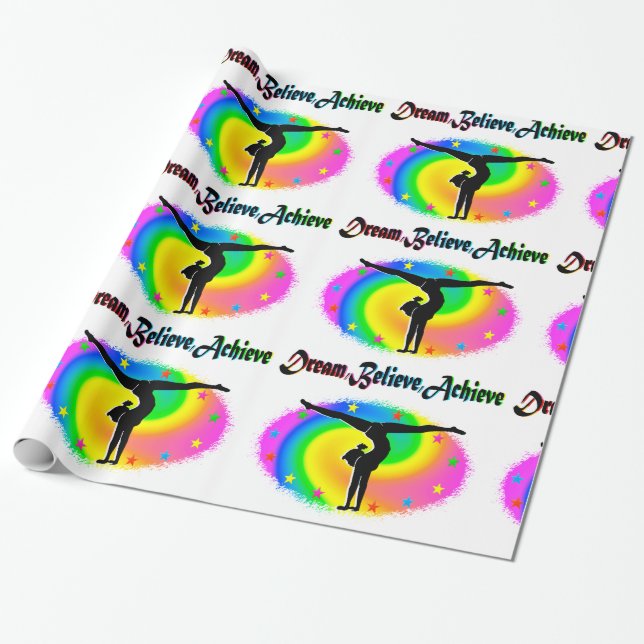 LIVING MY GYMNASTICS DREAM WRAPPING PAPER (Unrolled)