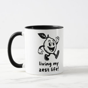 Living My Zest Life Fun Lemon Pun Mug