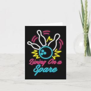 Living On A Spare Funny Bowling Pins Sports Hob Card