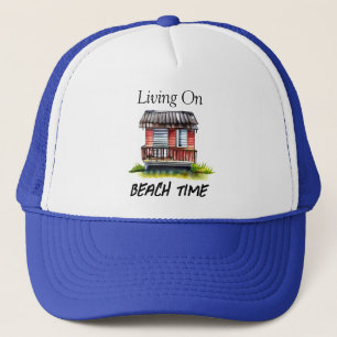 Living on Beach Time Trucker Hat