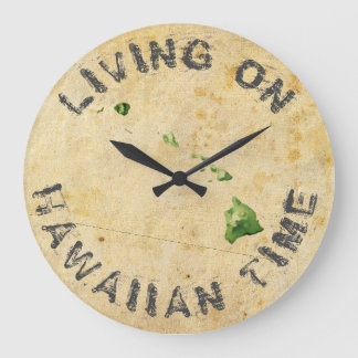LIVING ON HAWAIIAN TIME LARGE CLOCK