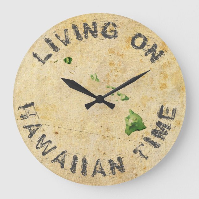 LIVING ON HAWAIIAN TIME LARGE CLOCK (Front)