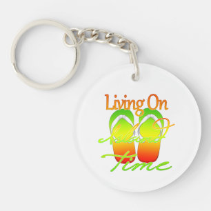 Living On Island Time Keychain