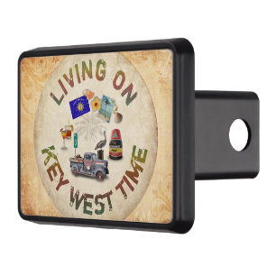 Living on Key West Time Trailer Hitch Cover