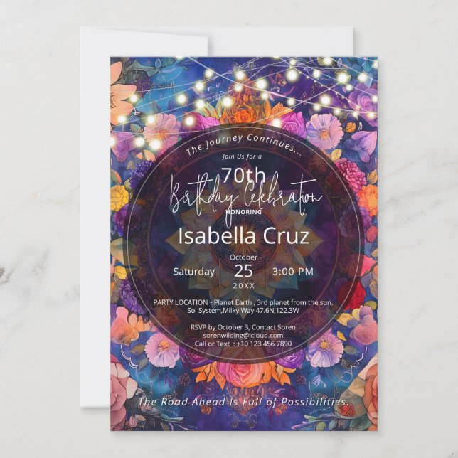 Living Petals | Floral Mandala Design Invitation (Front)