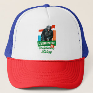 Living Proof of Evolutionary Biology Funny Chimp Trucker Hat