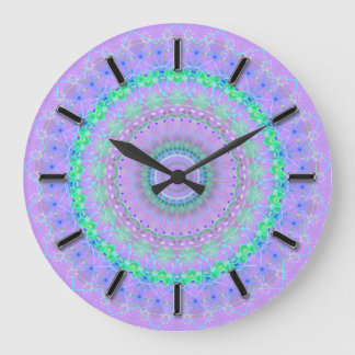 Living Purple Mandala kaleidoscope wall clock