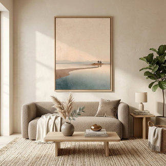 Living Room Coastal Minimalist Wall Art Print 