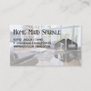 Living Room   House Cleaning Icons Business Card