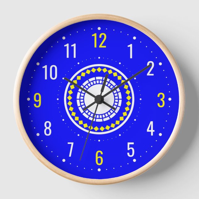 Living room, Kitchen, Bed, Office, School - Blue Clock (Front)