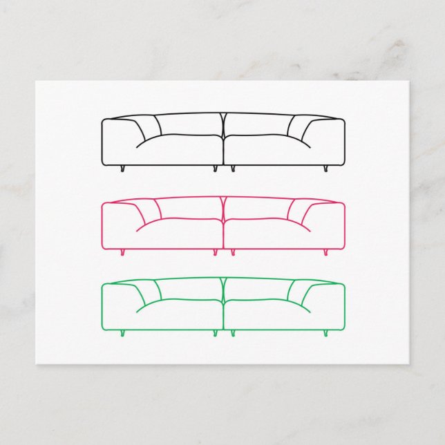 Living room modern sofa postcard (Front)
