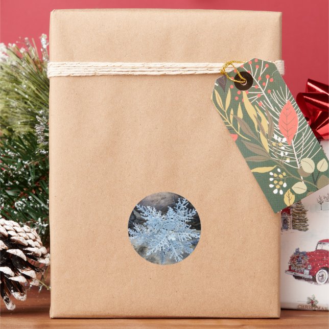 Living Snowflake -  Classic Round Sticker (Holiday)