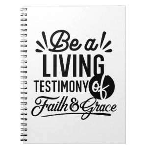Living Testimony Bible Quote Christian Motivation Notebook