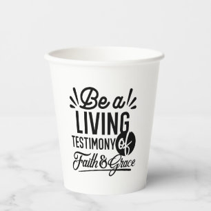 Living Testimony Bible Quote Christian Motivation Paper Cups